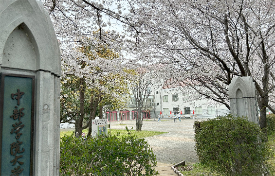 桜咲く各務原キャンパスの門